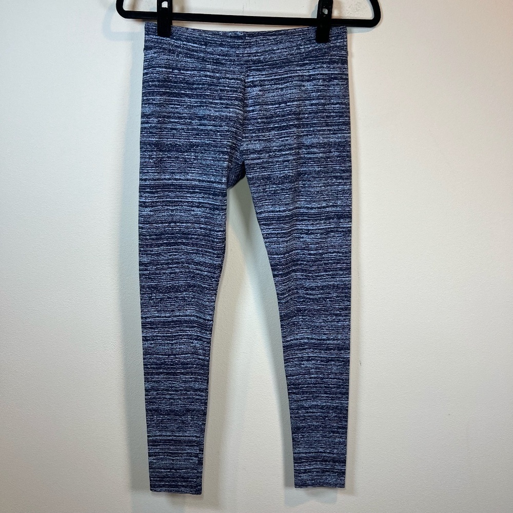 Pact Organic Cotton Leggings Blue Compression Stretch Low Rise Women's Sz Medium